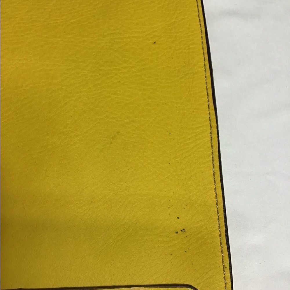 Boldrini Oversized Selleria Yellow Leather Portfolio Envelope Style Clutch - Picture 11 of 12
